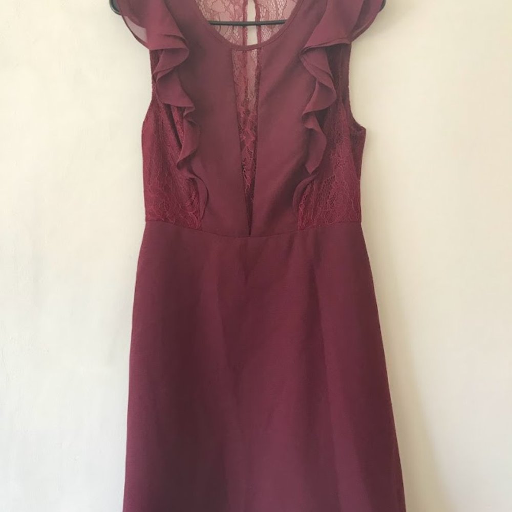 BCBG Generation Burgundy Lace dress